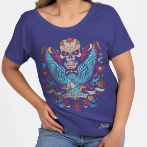 Women's Why Fear Death Slouchy Fit T-Shirt - Future Dusk Casual Chic Look Wrinkle Resistant