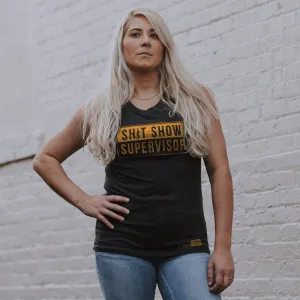Women's Sh*t Show Supervisor Everyday Tank - Dark Heather Gray Shock Absorbing