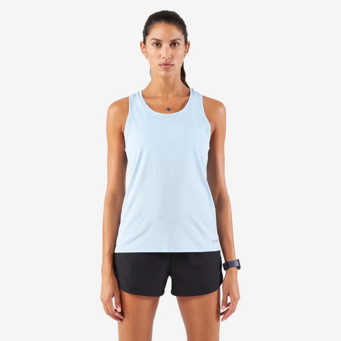 Camiseta sin mangas Running transpirable mujer - Kiprun Run 100 azul claro Professional Wear