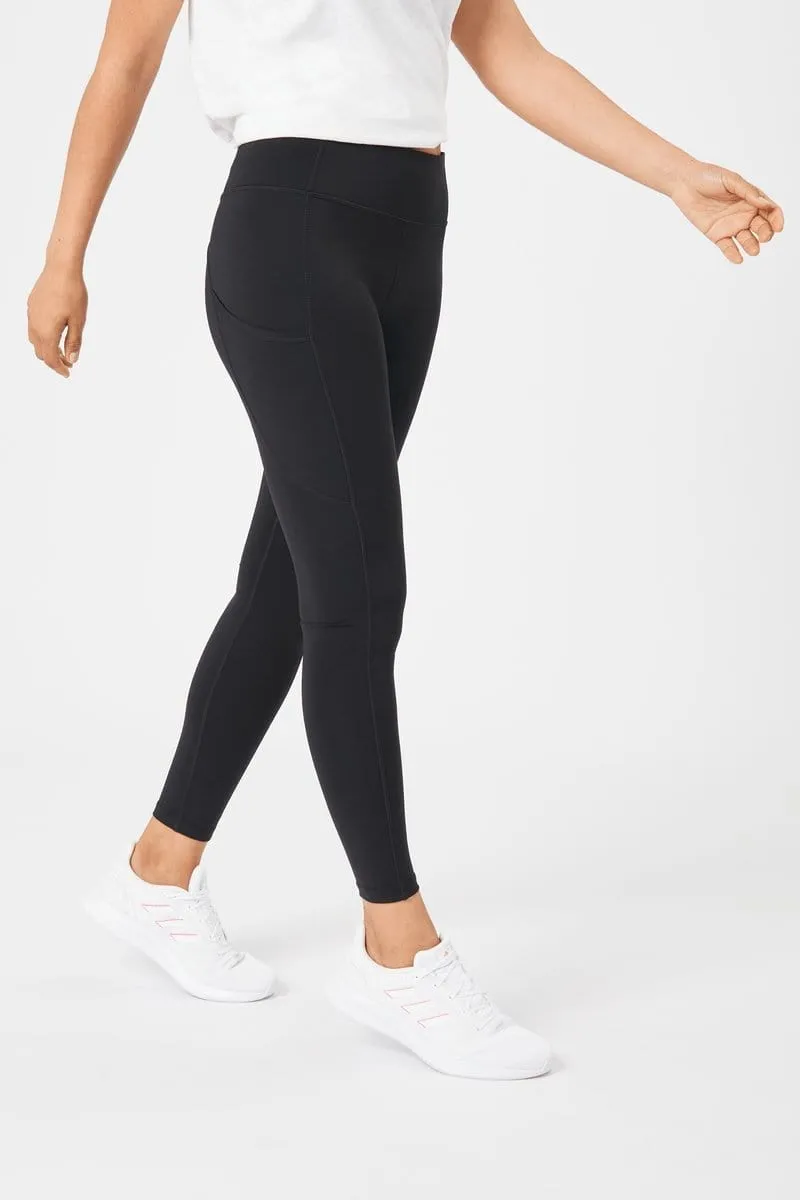 Insport Women's Power Pocket Full Length Black Tights Casual Trend