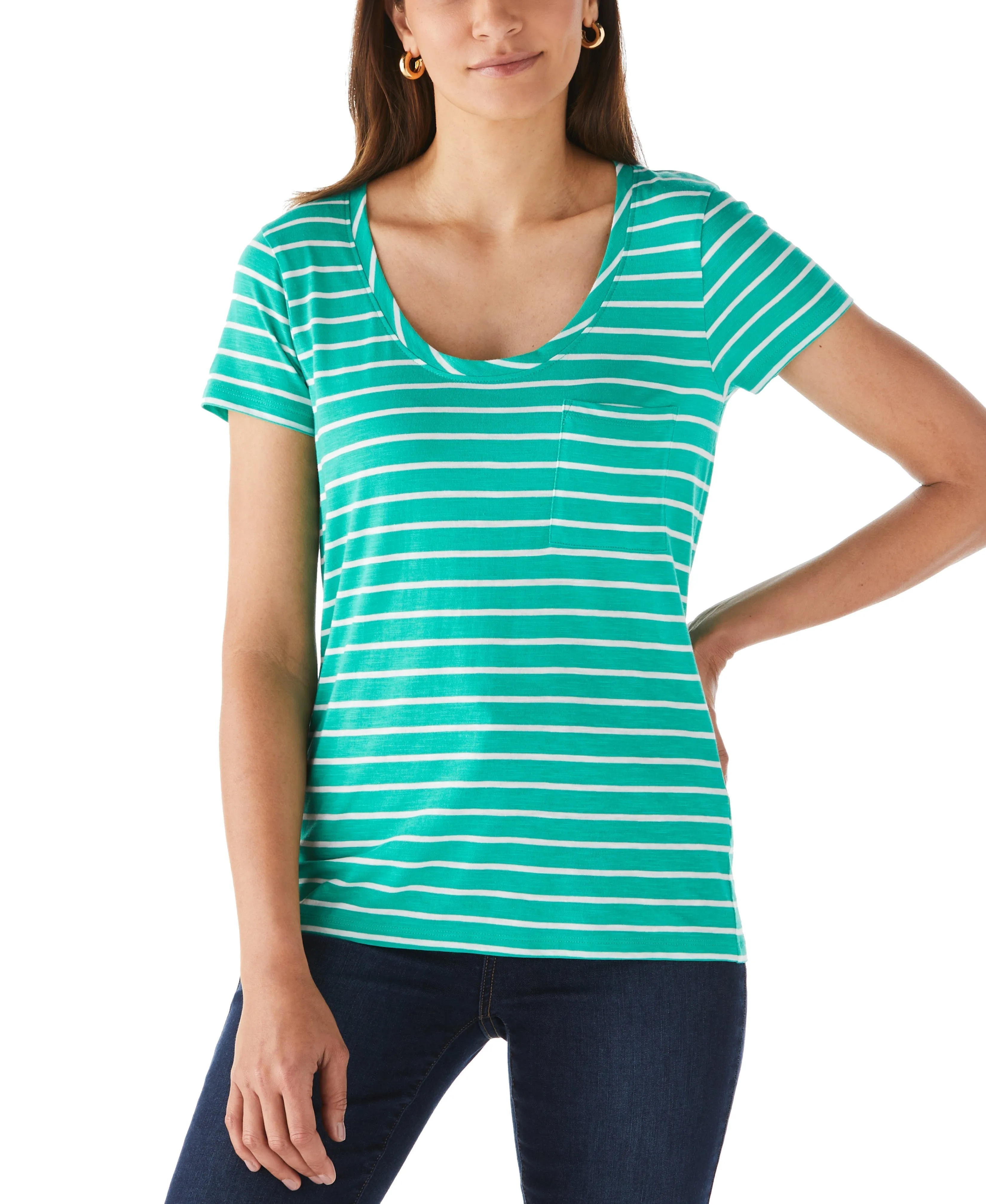 Stripe Slub Tee Antibacterial lining