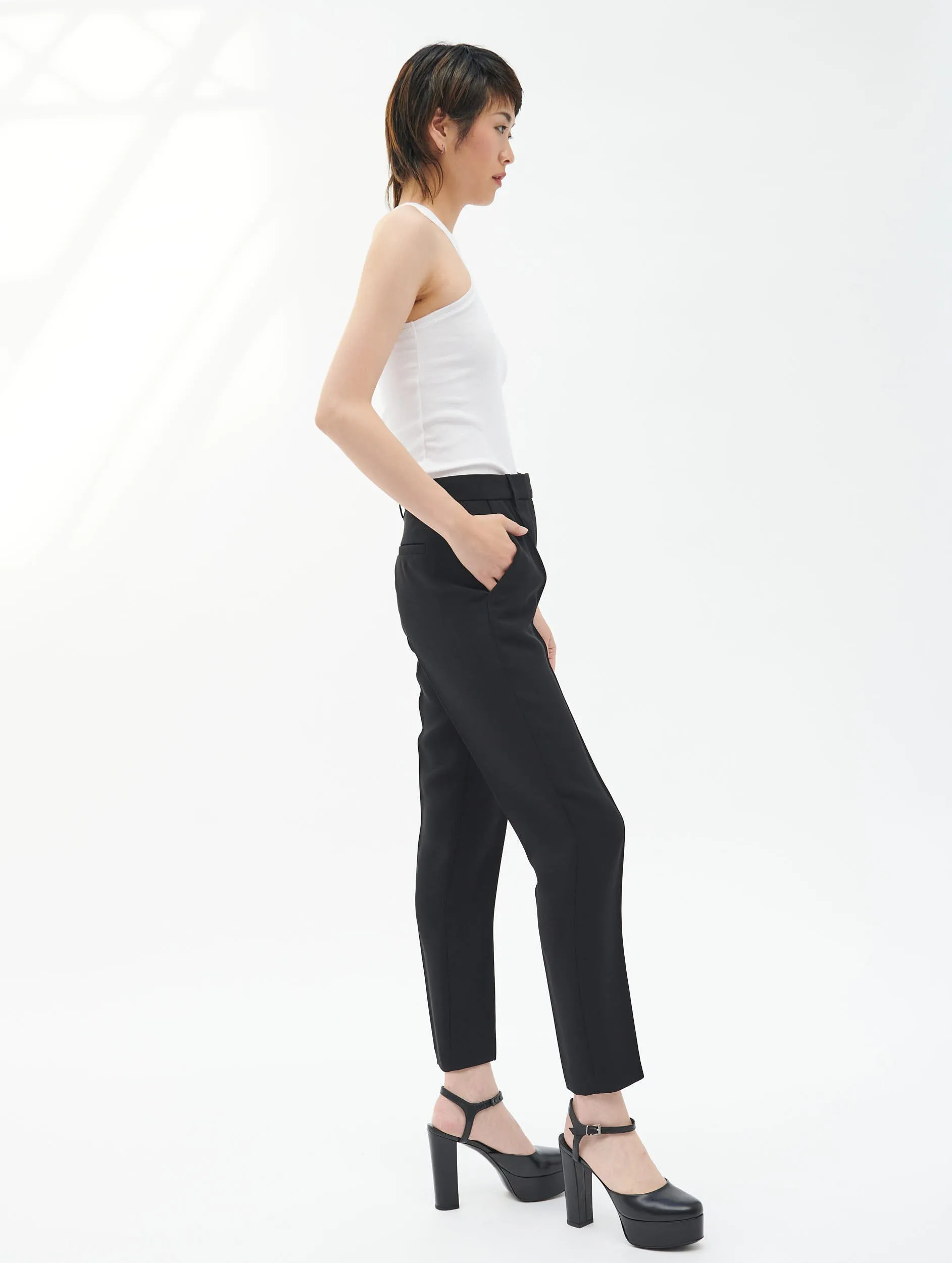 Bi Stretch Fabric FlexibleMobilityDesign Black crepe Roxy trousers
