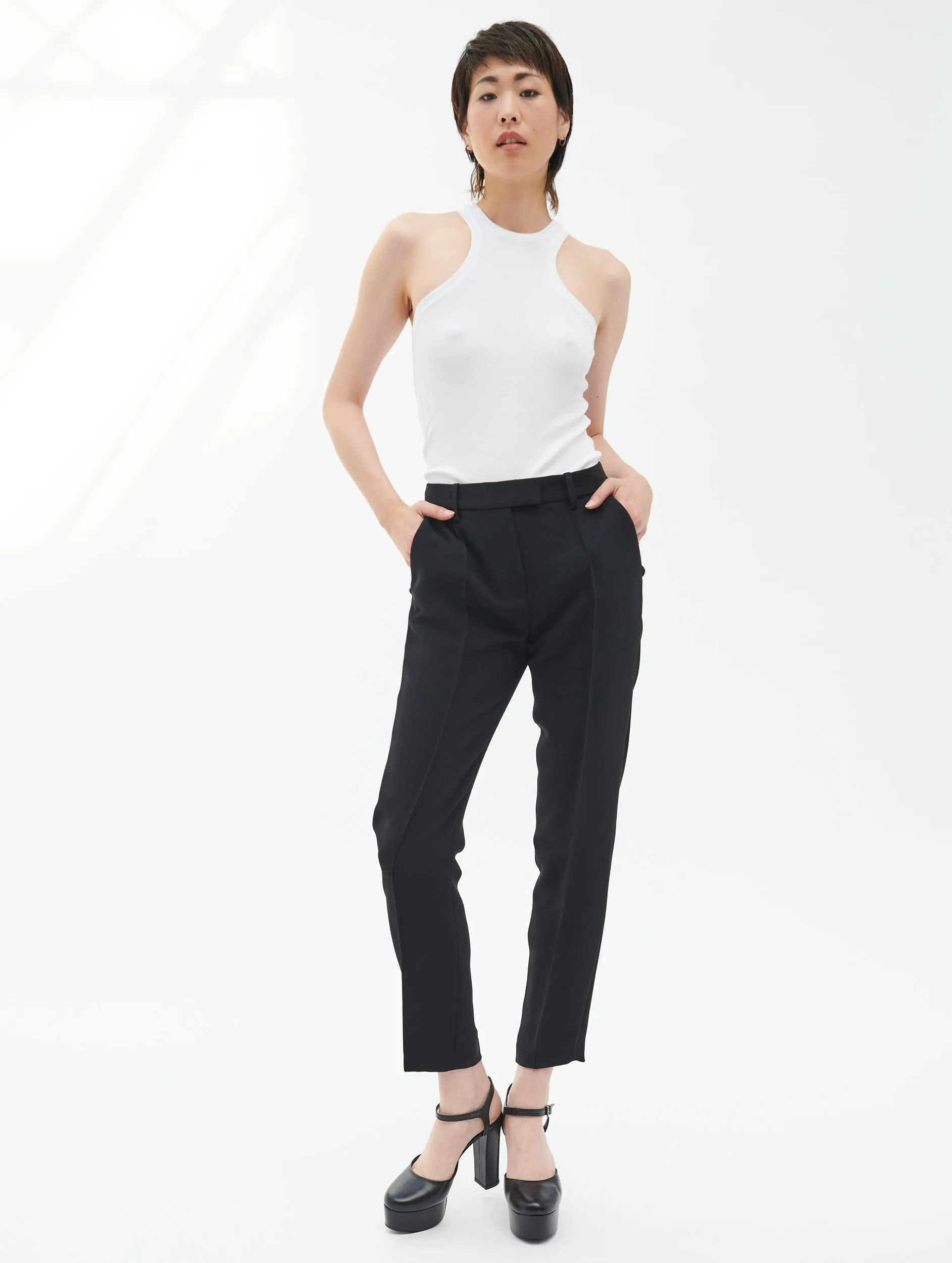Black crepe Roxy trousers Chic Appeal
