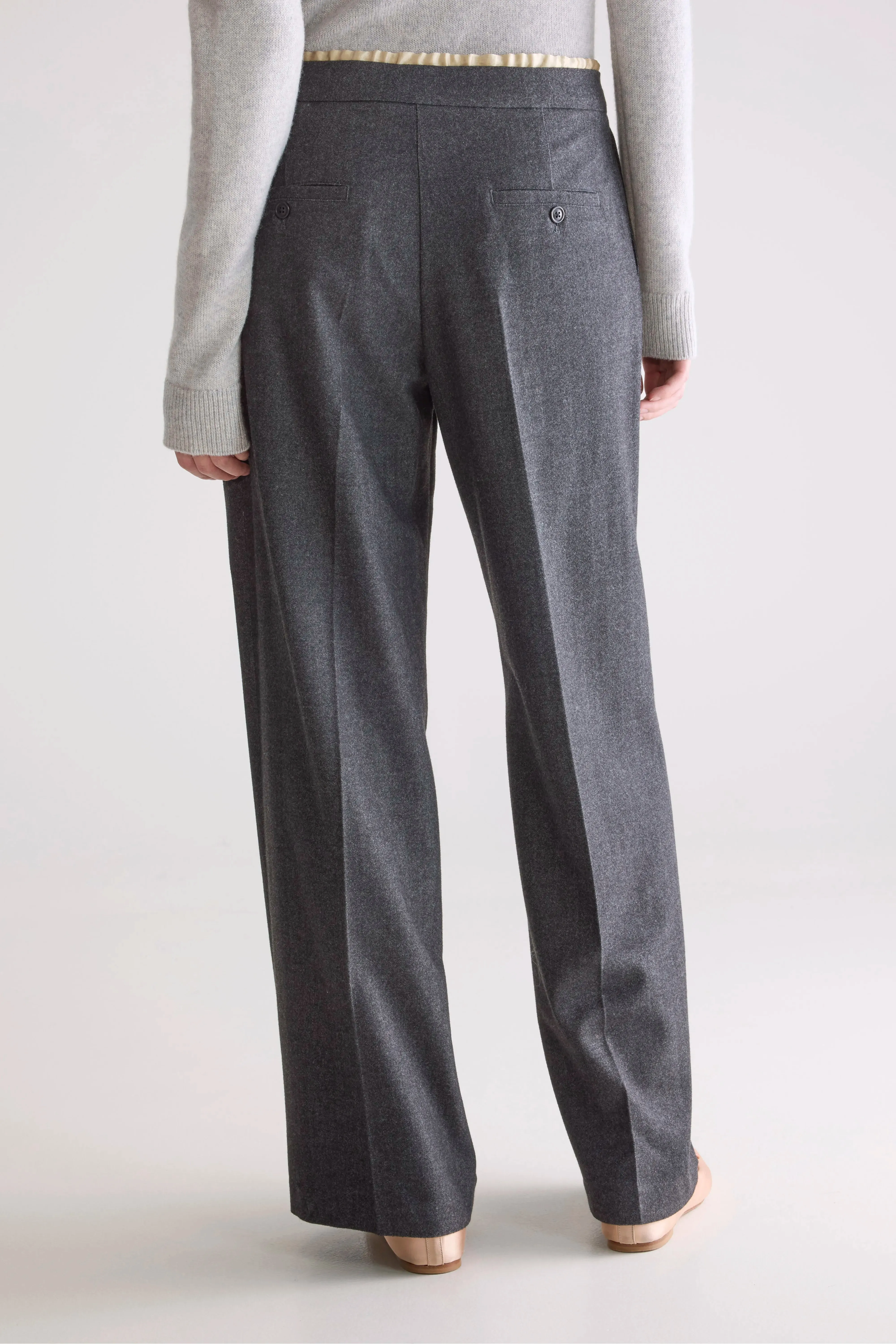 Roomy Fit Smooth Fabric Turin formal trousers (252 / W / ANTHRACITE)