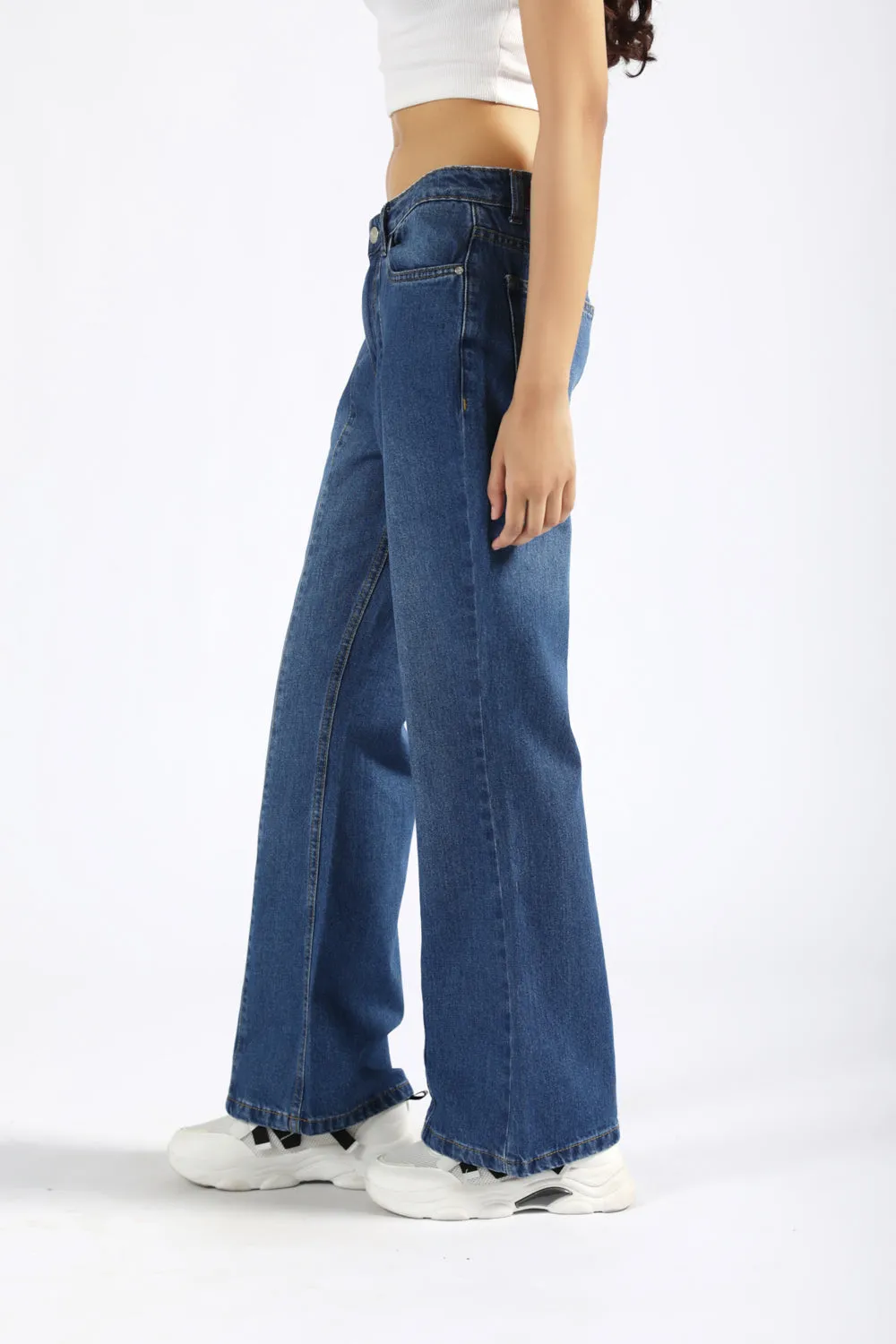 PANELLED FLARED FIT DENIM Chic Appeal