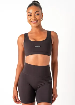 SS BASIC CROP - BLACK Round neck seams