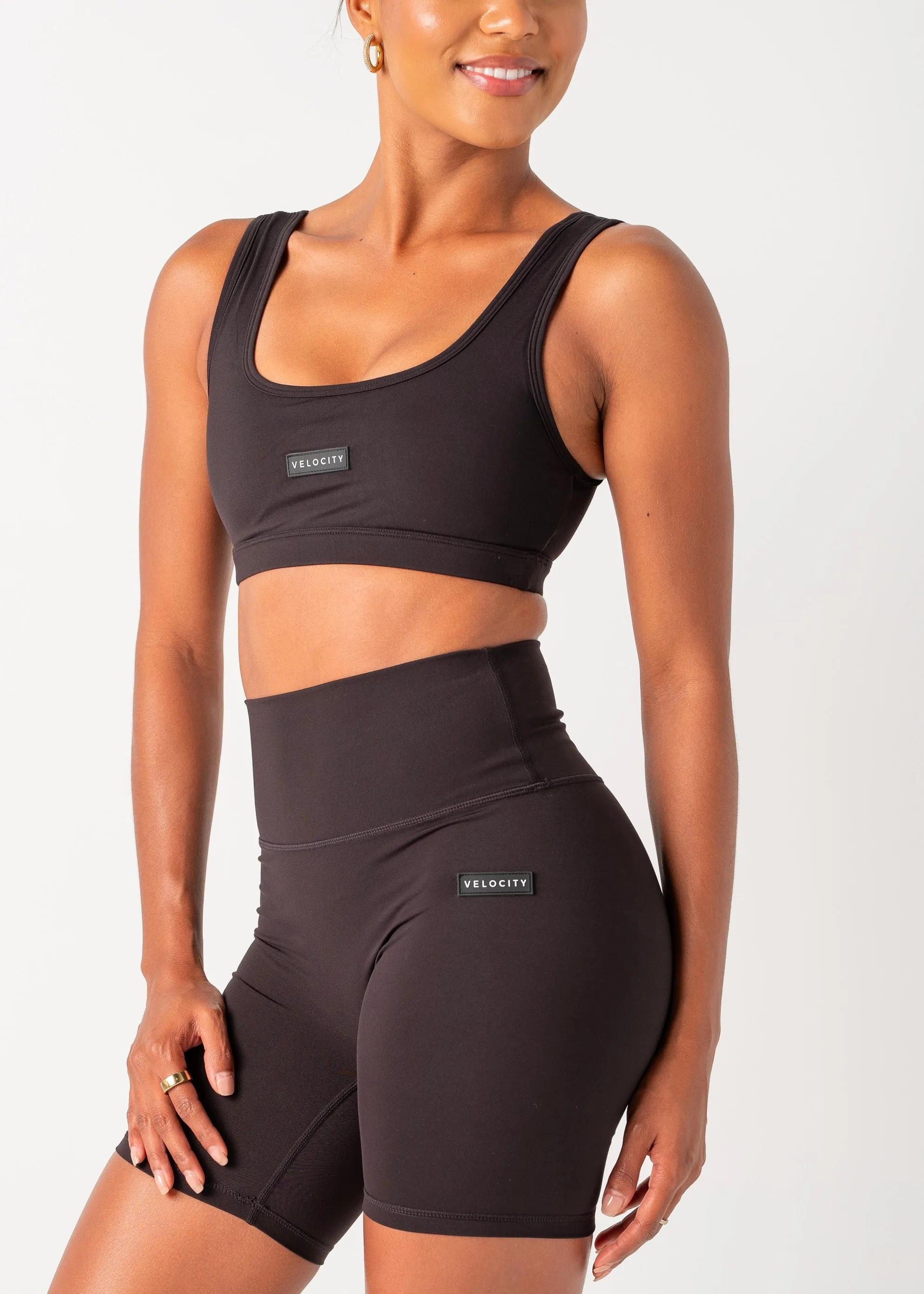 SS BASIC CROP - BLACK Embellished