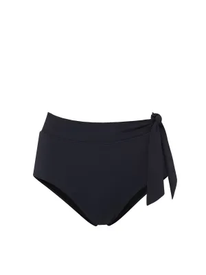 Flexible Underwire Support Side Tie High Waist Bottom Black