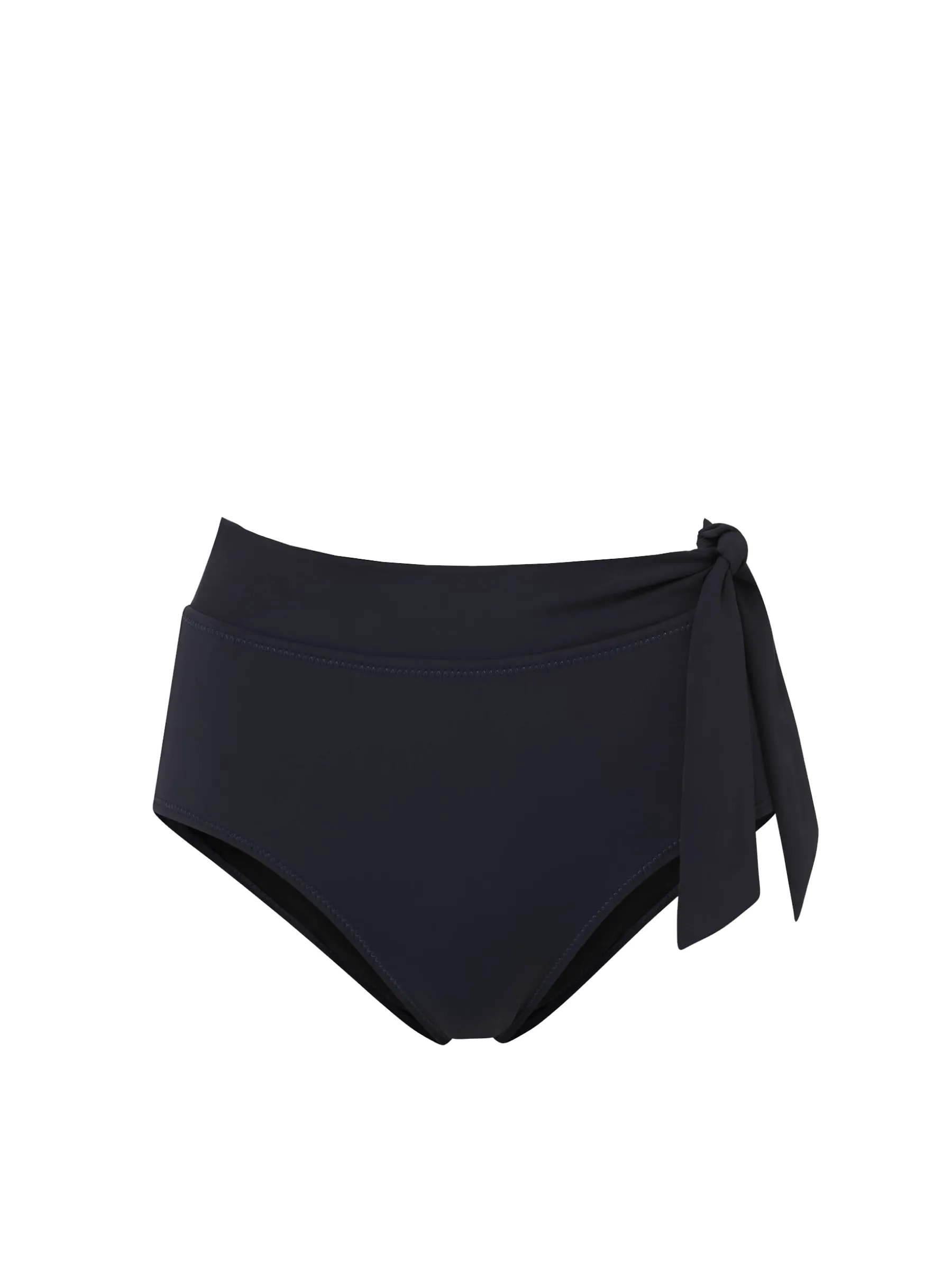 Side Tie High Waist Bottom Black Slip Resistant Hem Comfortable Elastic Band