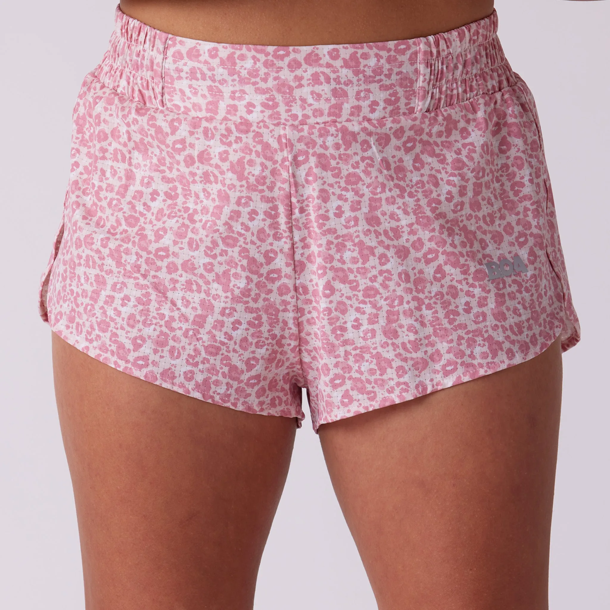 Women's Sprint 1.5" Lined Half Split Short - Leopard Cotton shorts Recycled Polyester Blend