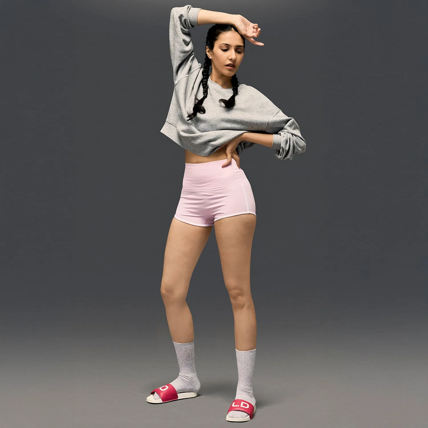 Limtiless snatched ruched back booty shorts - PINK Reinforced Stitching