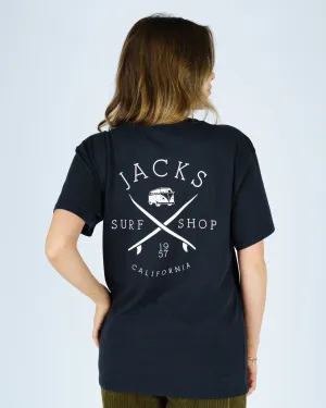 Subtle Logo Placement Women's Bus Stop S/S Tee - Black