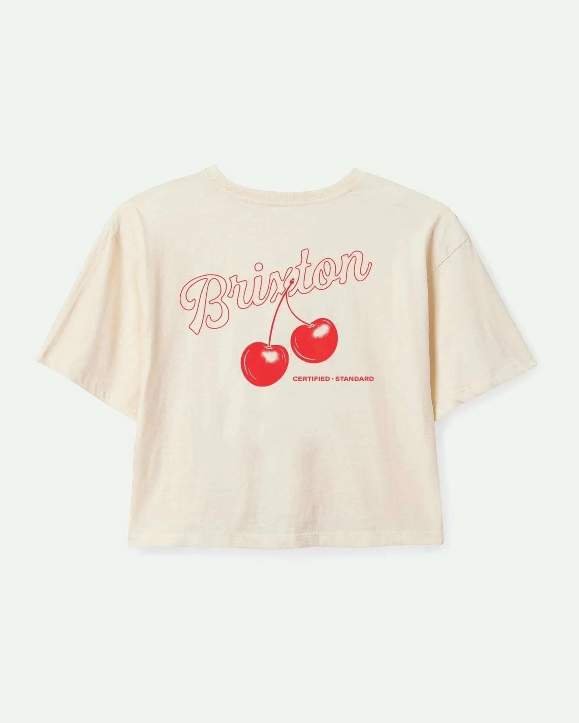 Flexible Ribbed Cuffs Cozy Feel Cherry Skimmer S/S T-Shirt - Off White