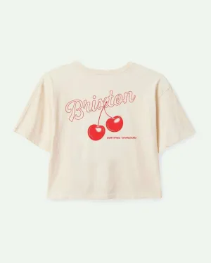 Timeless Layering Cashmere combination Cherry Skimmer S/S T-Shirt - Off White