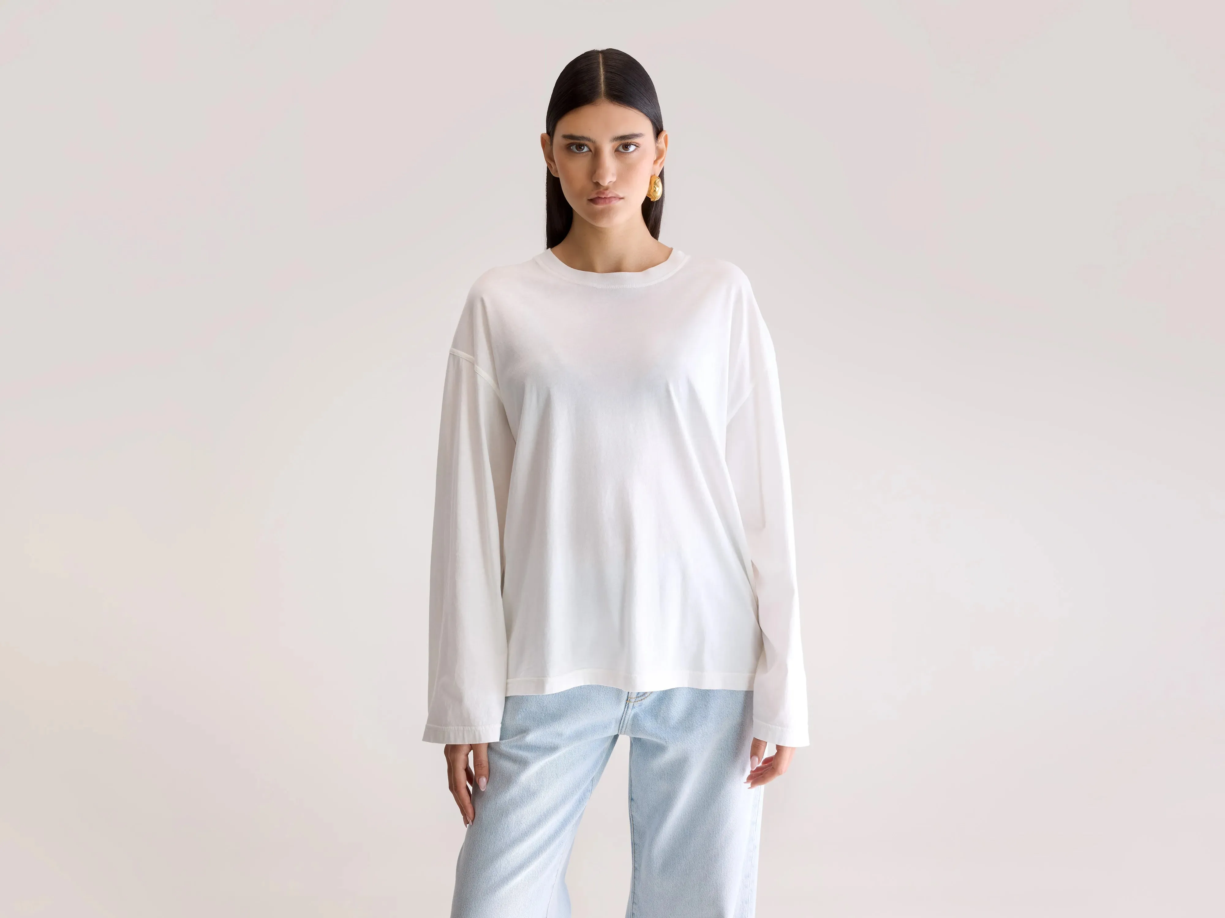 Breathable Fit Wear Everyday Chic Fandy long sleeve t-shirt (252 / W / WHITE)