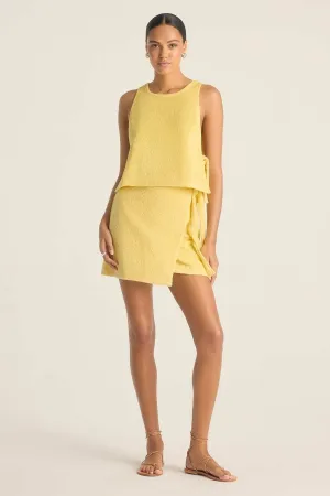 Velvet Finish Oasis Wrap Skirt - Banana Cream Harbor Terry