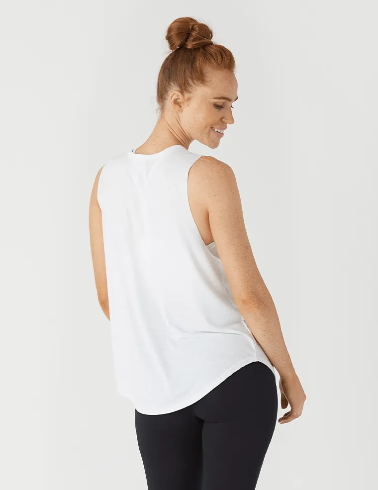 Glyder Limitless Power Tank - White Double Layer Air Comfort