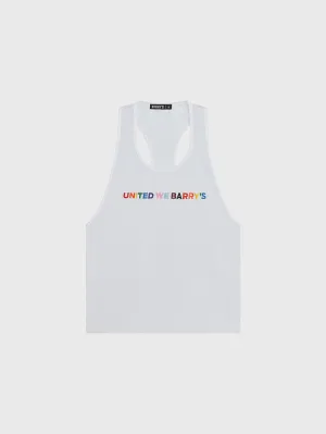 BARRY'S PRIDE RACERBACK WHITE TANK Efficiency - maximized MultiPocket Design