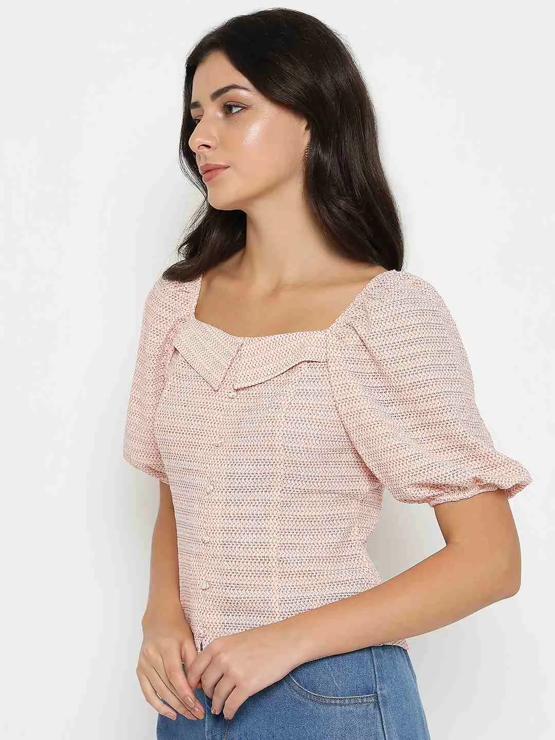 Madame Tie Detail Off Shoulder Hot Pink Top DurableReinforcedElbow