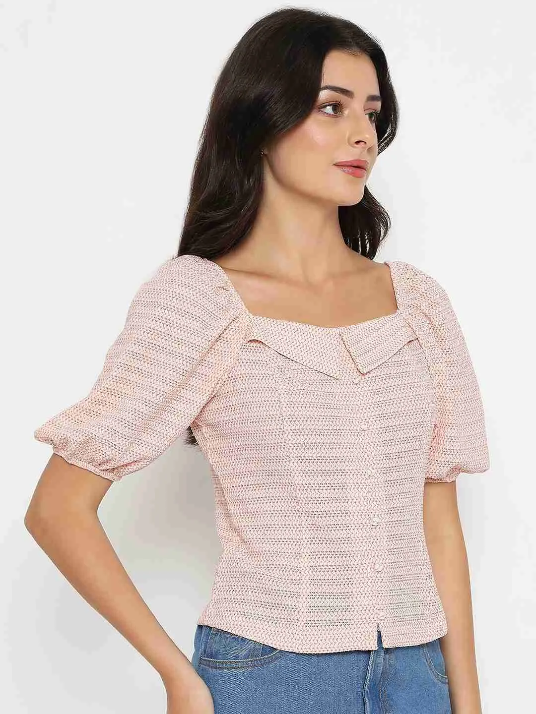 Water Soul Comfortable Outfit Madame Tie Detail Off Shoulder Hot Pink Top