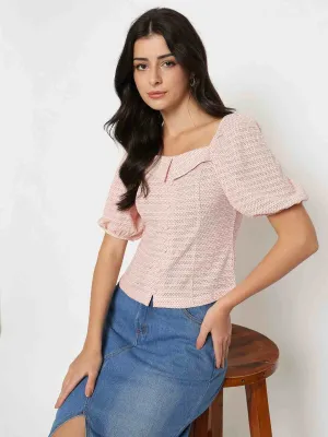 Soft Pants Gloss Glow Madame Tie Detail Off Shoulder Hot Pink Top
