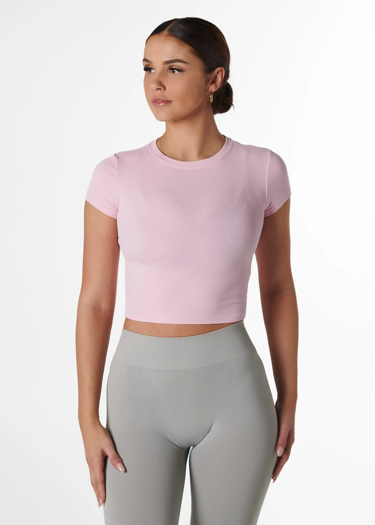Layering Wear Night Charm RIBBED BASIC TEE - STRAWBERRY