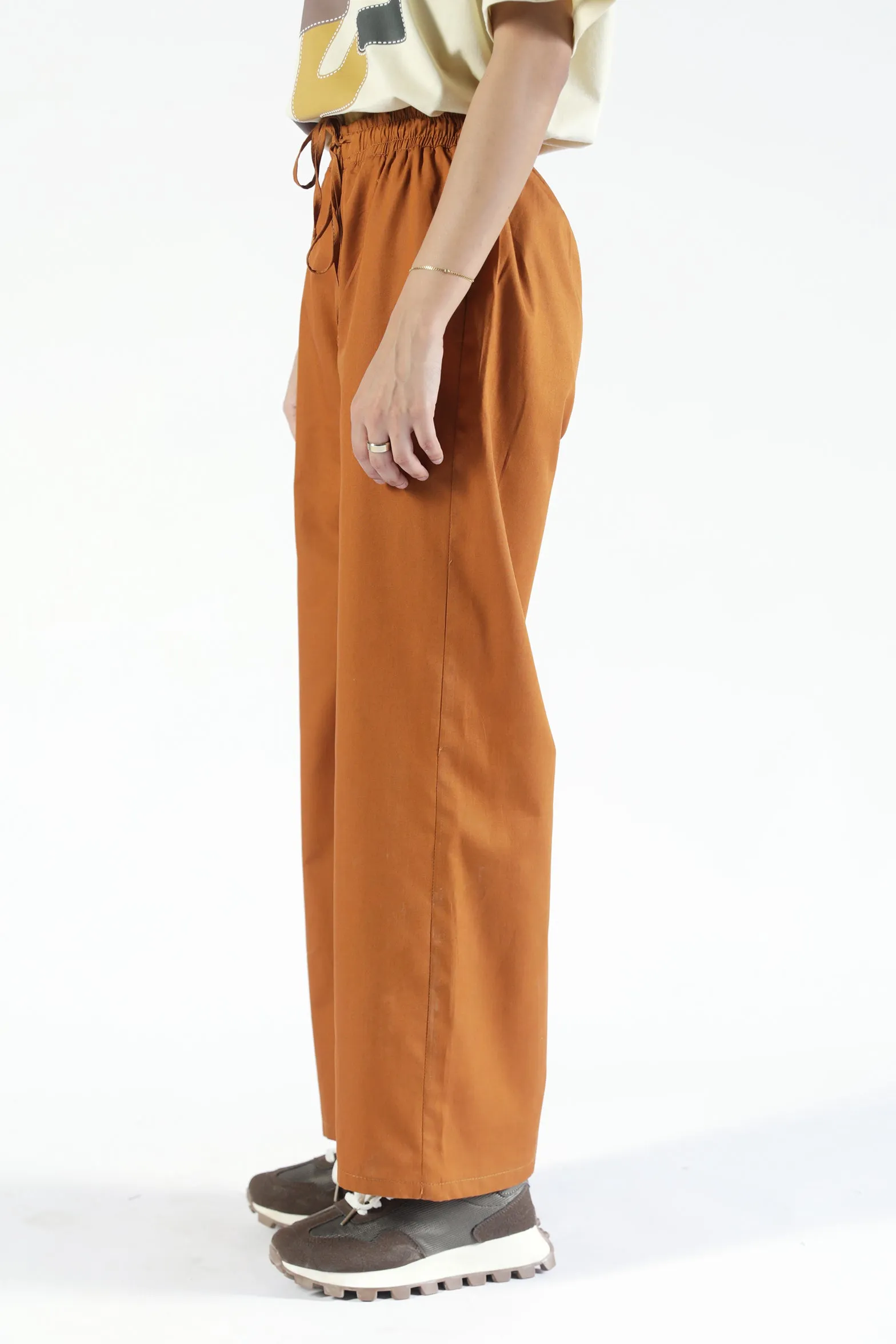 WIDE LEG TROUSER WITH DRAWCORD DETAIL AdjustableDrawstring Relaxed Design Wear