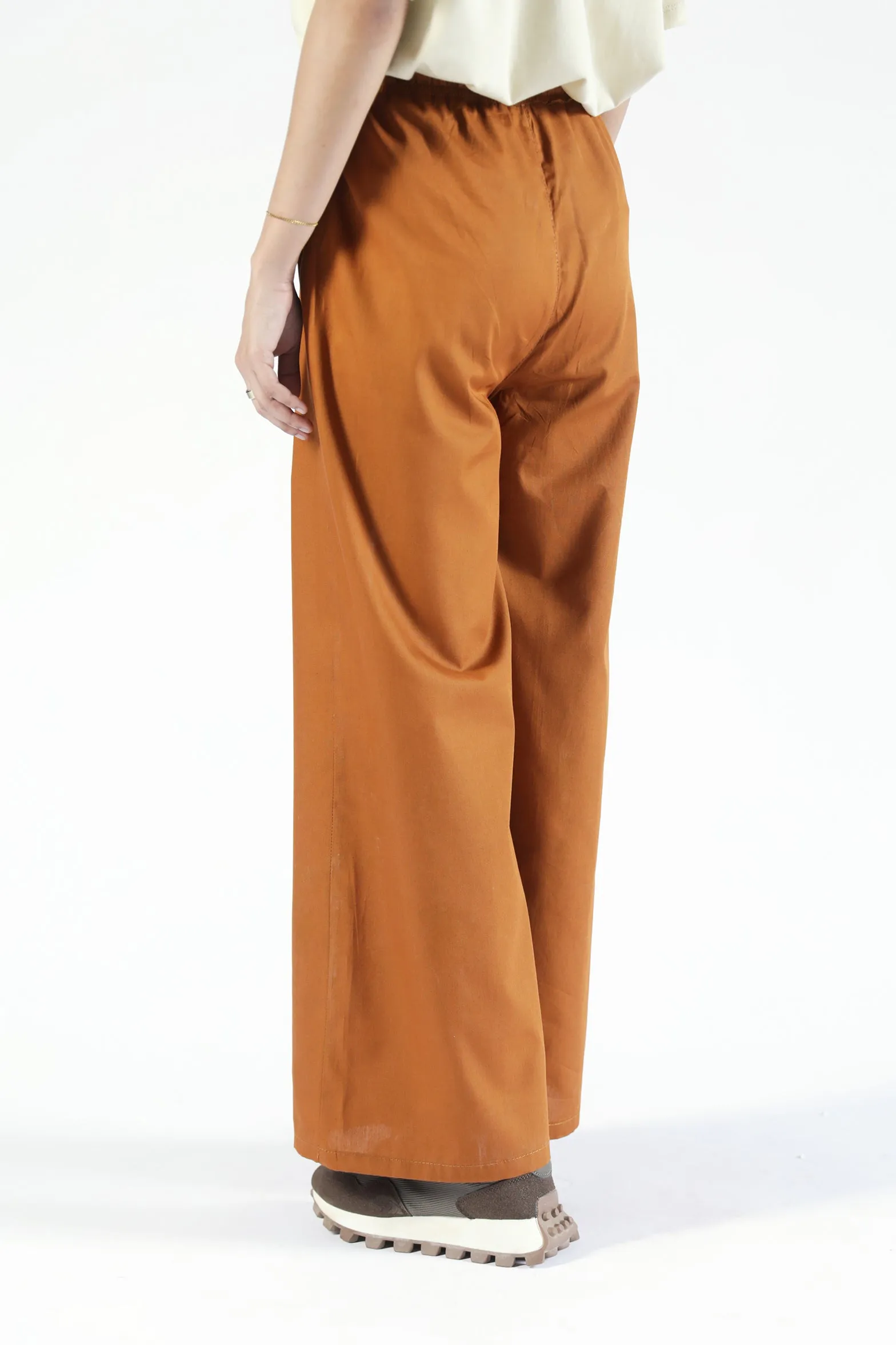 WIDE LEG TROUSER WITH DRAWCORD DETAIL Soft Material Light wash