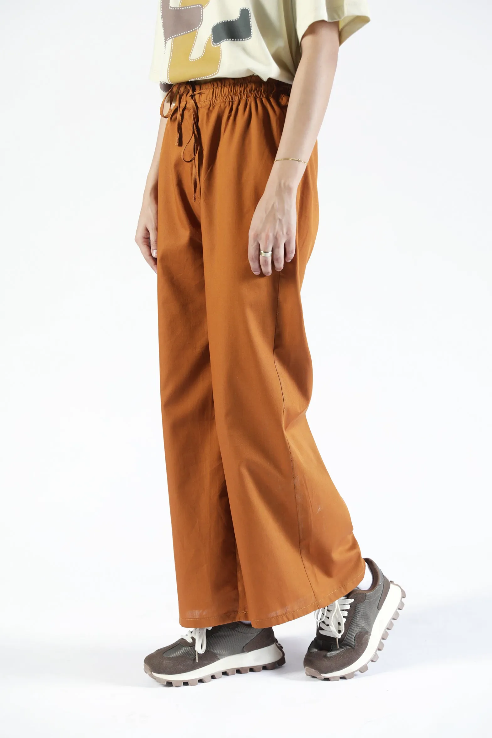 Flatlock Seams Practical Fit WIDE LEG TROUSER WITH DRAWCORD DETAIL