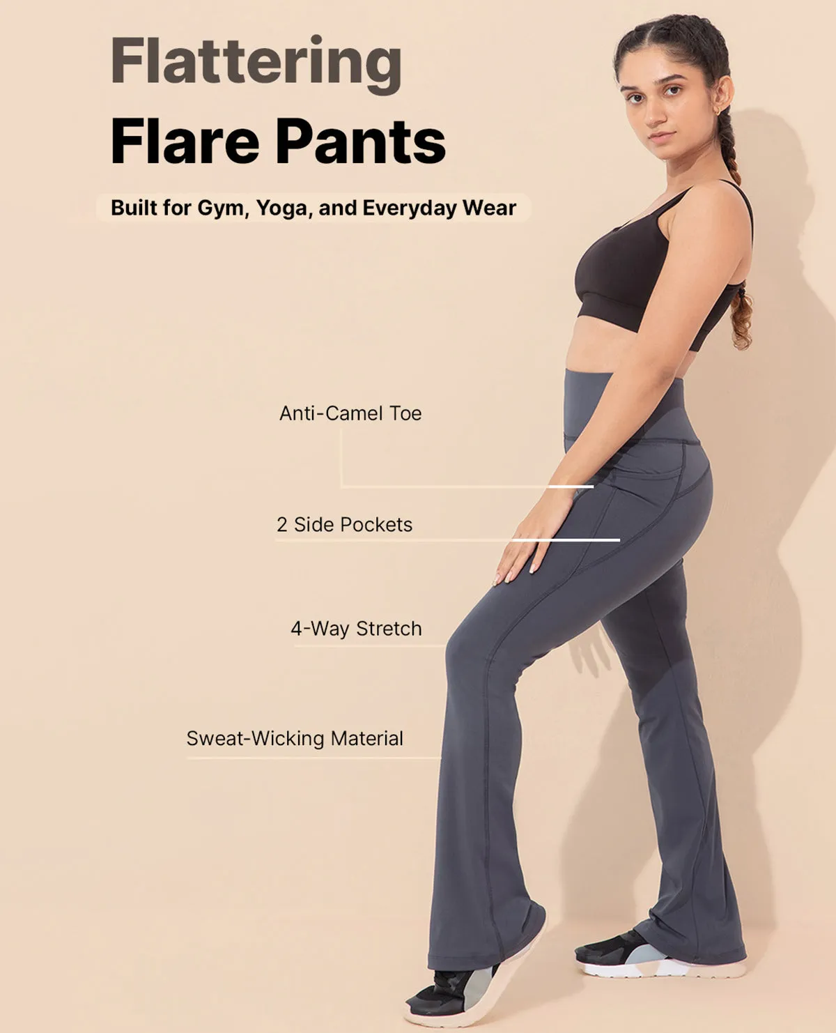 Modern Cut Women Stretchable Flared Pants