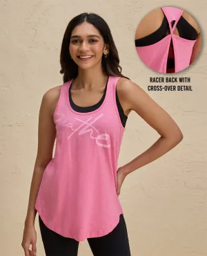 long term projects Nykd By Nykaa Summer Essential Cotton Slub Longline Tank -NYAT034-Pink