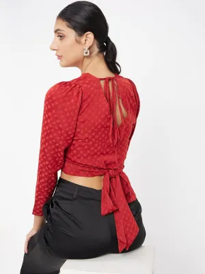 Sun Beam Fashionable Vest Madame Rust Crop Top