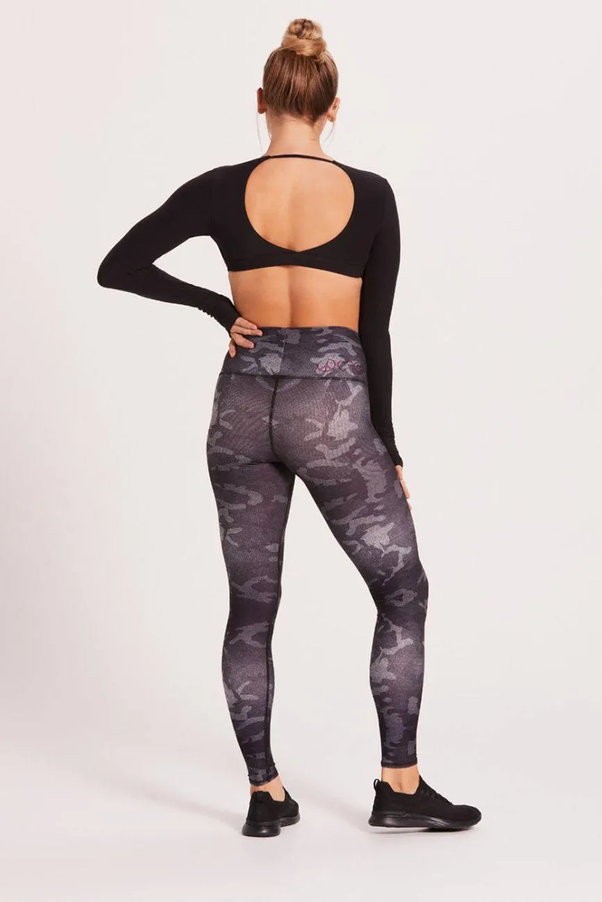 Niyama Sol Midnight Camo Barefoot Legging - Black Home Lounge Non-slip Fit