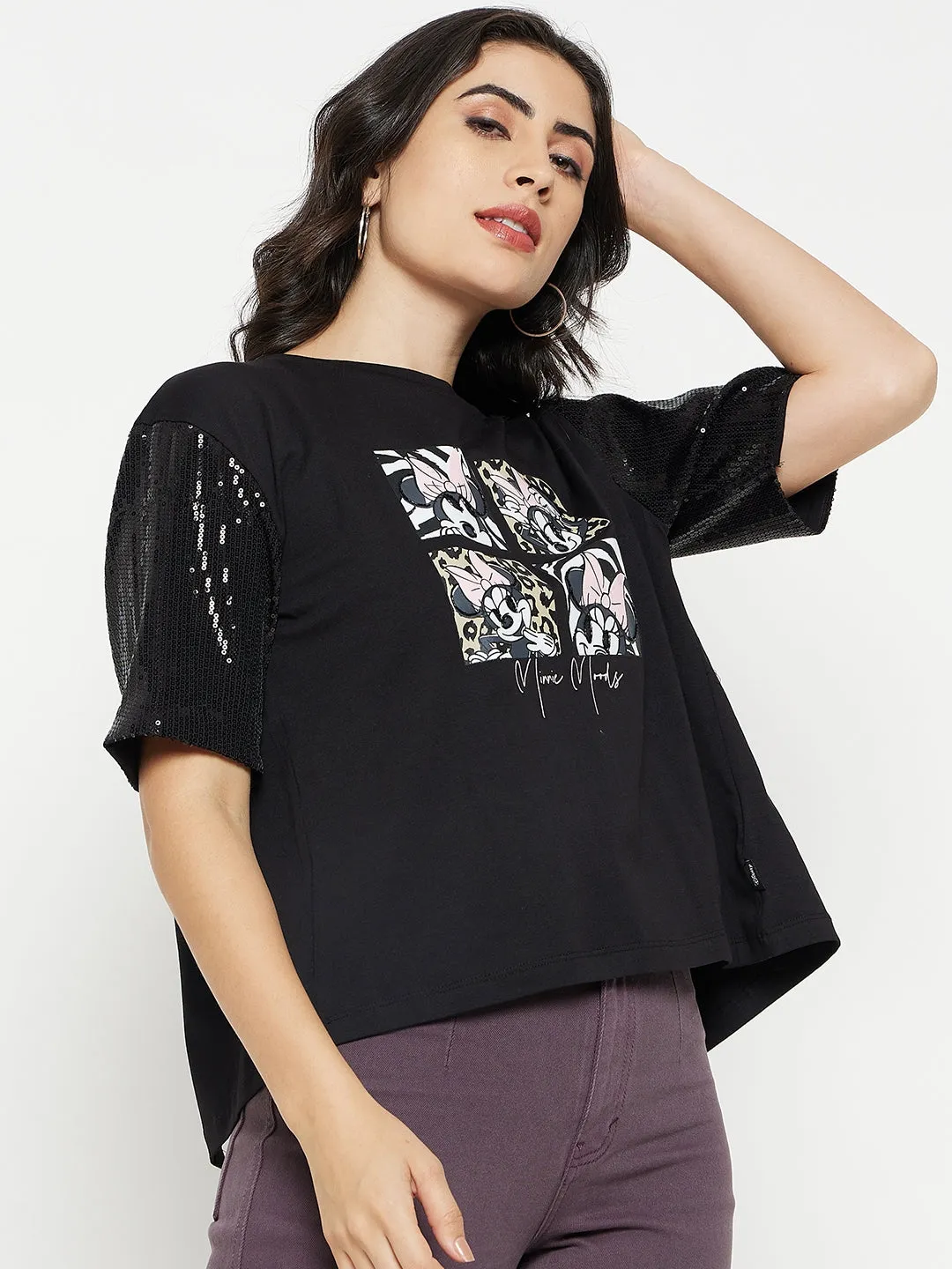 Lightweight Fabric Saga Fit Madame Black Top