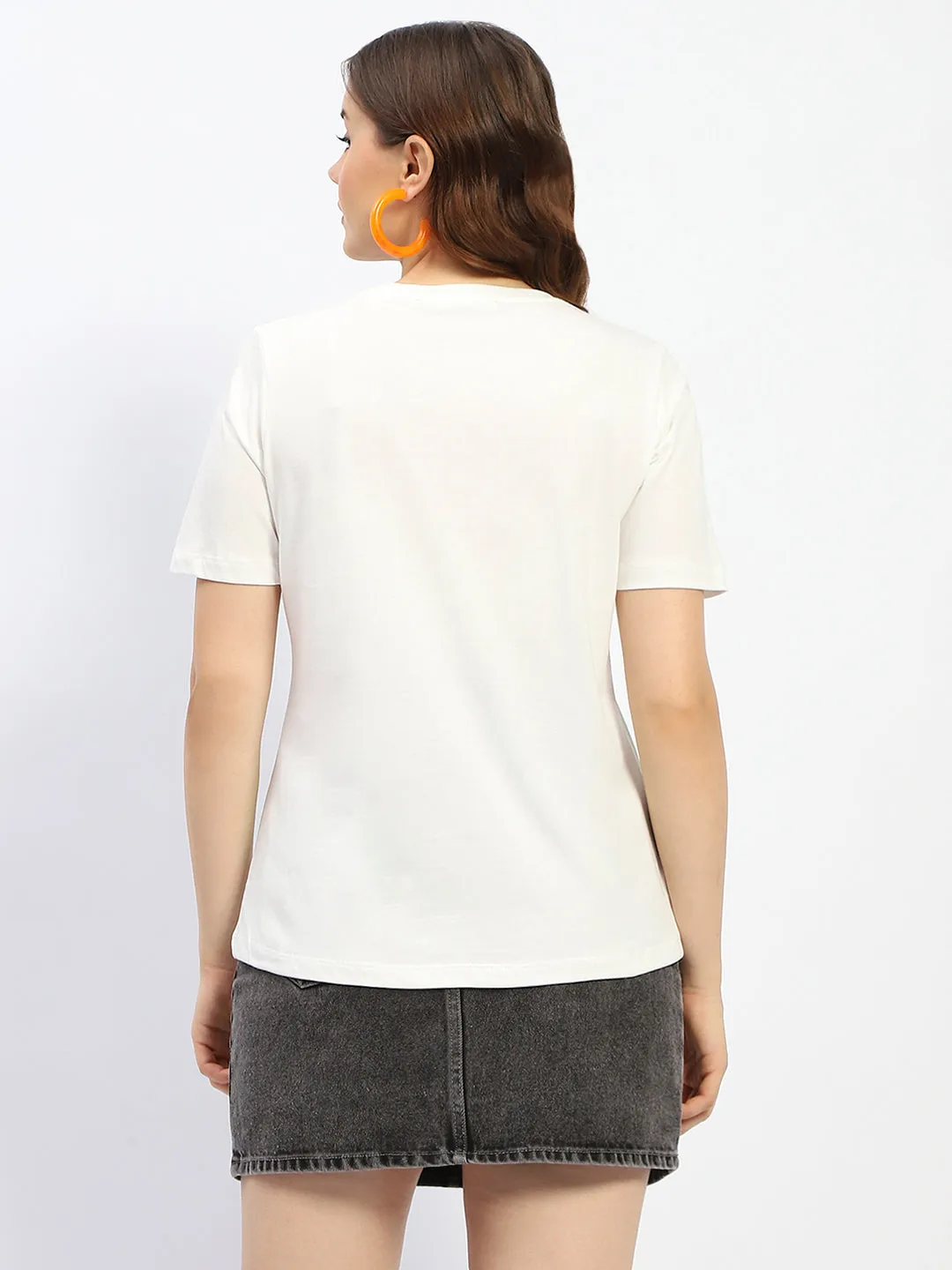 quick-drying Timeless Layer Madame White Graphic Print Cotton T-Shirt