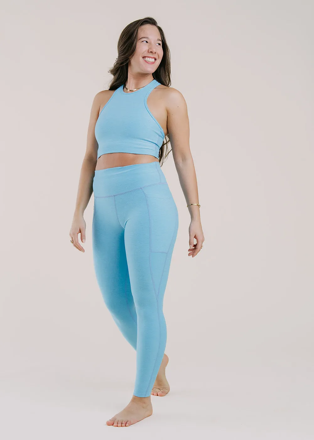 Handmade Fit Studio Cropped Tank - Blue Capri Heather