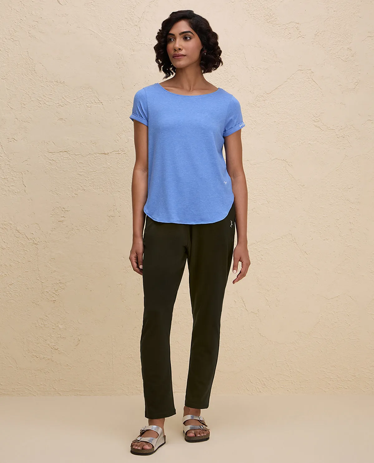 Nykd By Nykaa All Day Cotton Comfort Pant with Zip Pockets-NYAT502-Olive AntiStaticLining FlexibleStretchWeave
