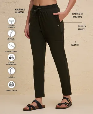 Nykd By Nykaa All Day Cotton Comfort Pant with Zip Pockets-NYAT502-Olive QuickReleaseFastenings