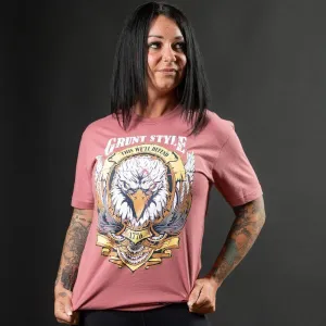 V neck elegance Relaxed and Comfy Women's Easy Rider Boyfriend Fit T-Shirt - Heather Mauve