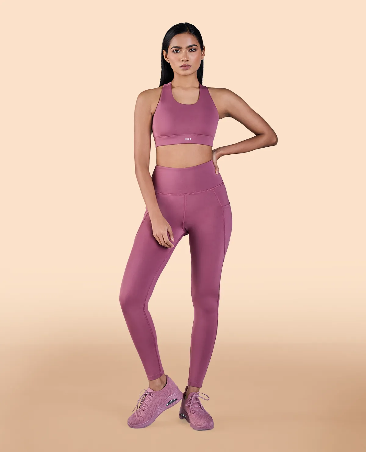 High Waisted Stretchable Leggings Reinforced Hemline
