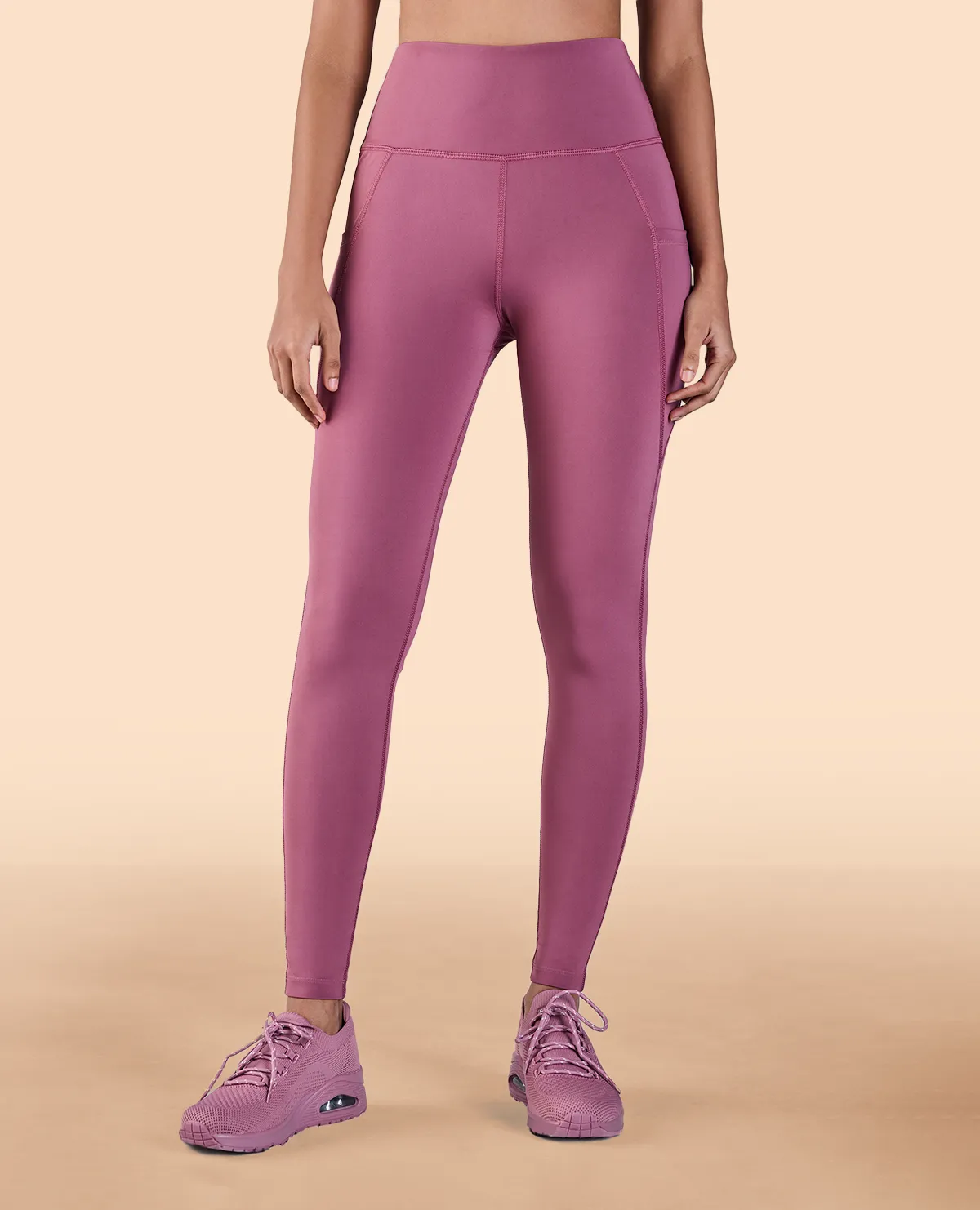Layered Overlay Design High Waisted Stretchable Leggings