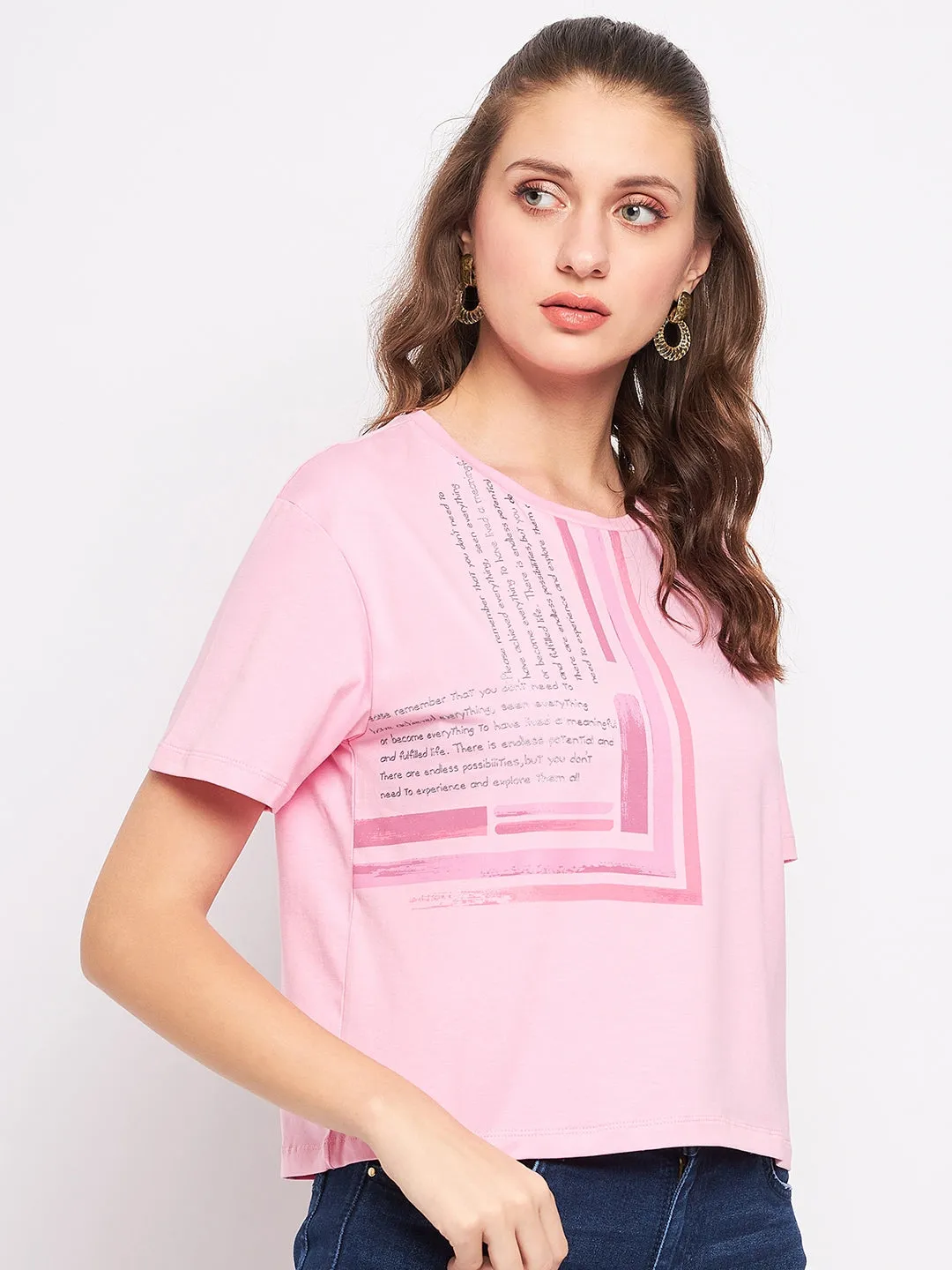 Madame Pink Typography T-Shirt Timeless Appeal Weekend Outfit