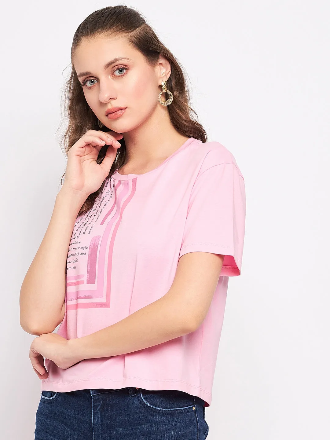 Light Design Madame Pink Typography T-Shirt