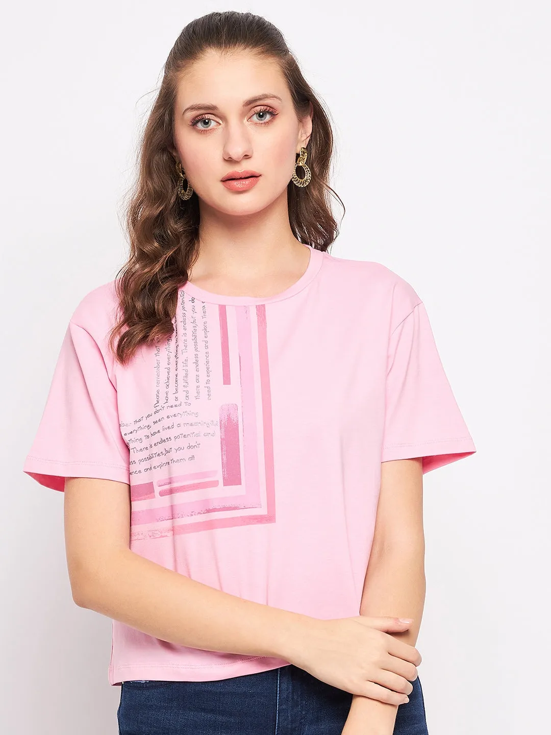 Everyday Top Madame Pink Typography T-Shirt