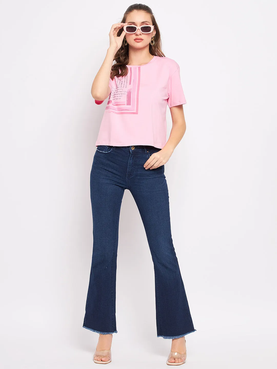 Madame Pink Typography T-Shirt Elegant Detail