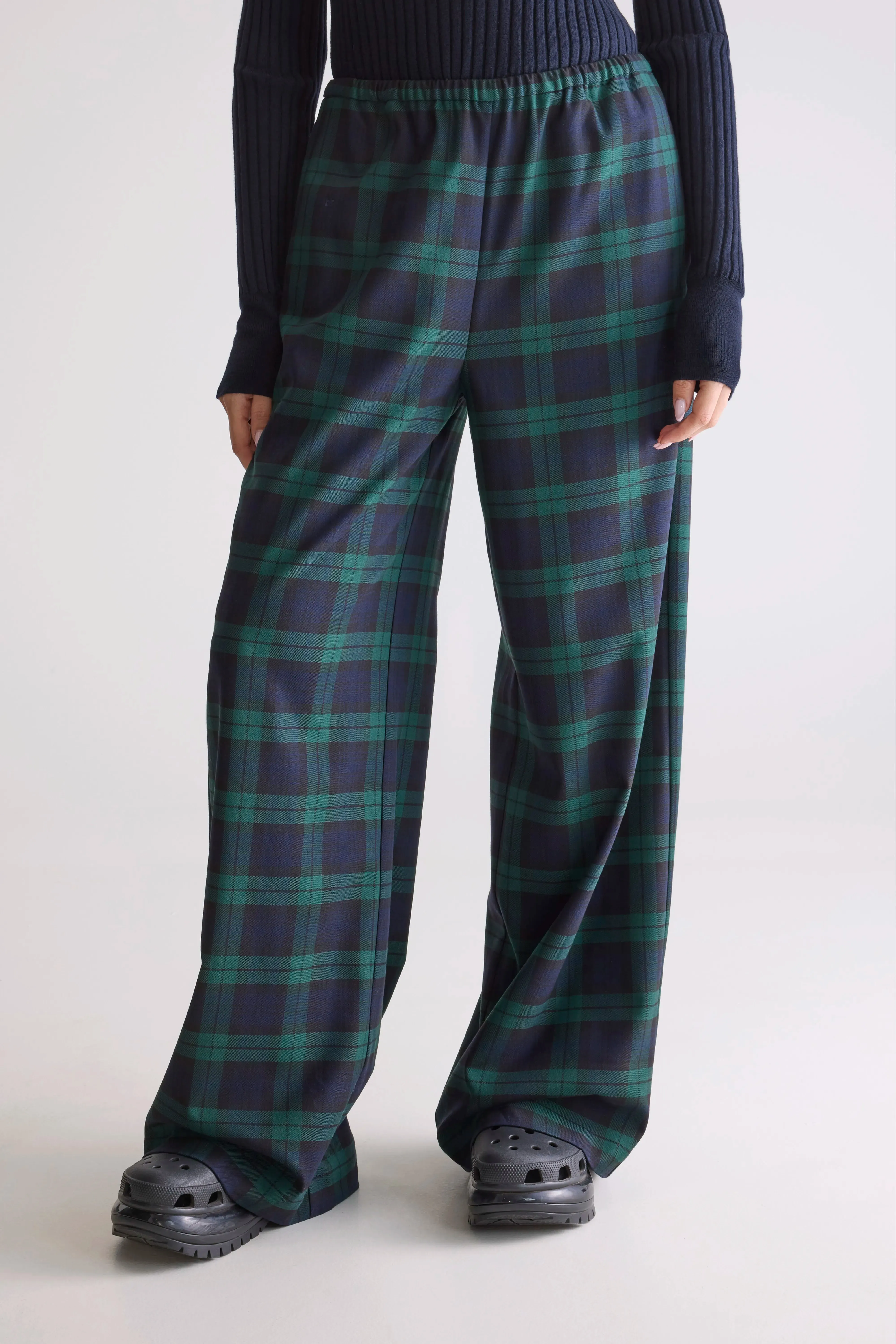 Sleepy relaxed trousers (252 / W / CHECK A) Dynamic Flex Panels Comfortable Cut
