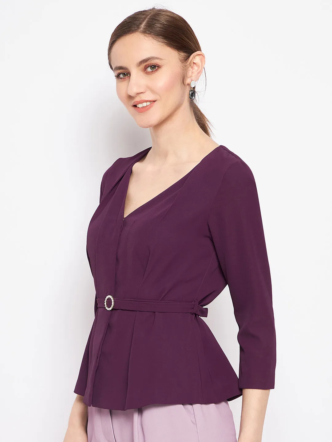 Relaxing Design BreathableMesh Madame Purple Top