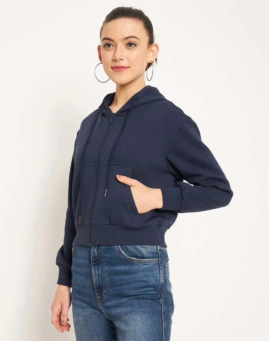 Chill Wear Smart Fashion Madame Navy Hood Neck Sweatshirt