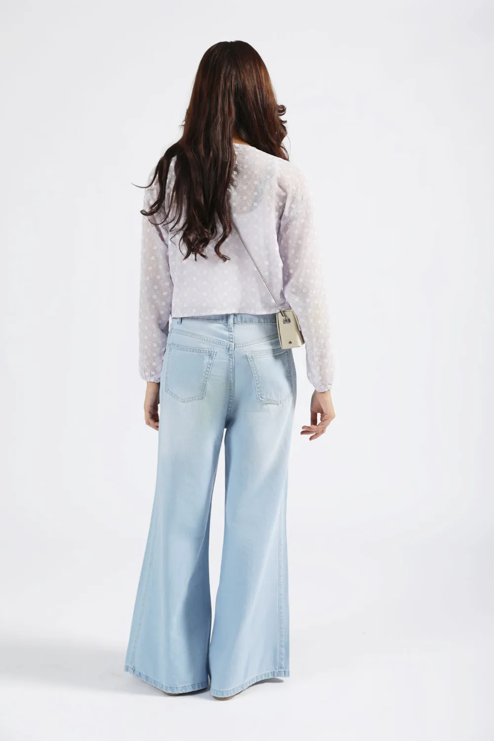 Four Way Stretch Soft Brushed Lining MEGA WIDE FIT DENIM WITH SLIT DETAIL