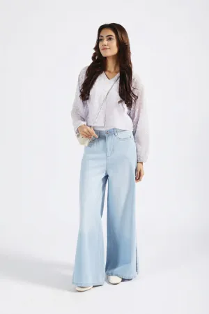 Trendy Look MEGA WIDE FIT DENIM WITH SLIT DETAIL